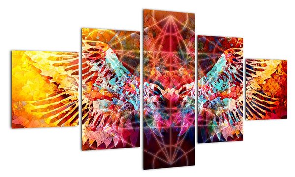 Obraz - Merkaba ze skrzydłami, abstrakcja (125x70 cm)