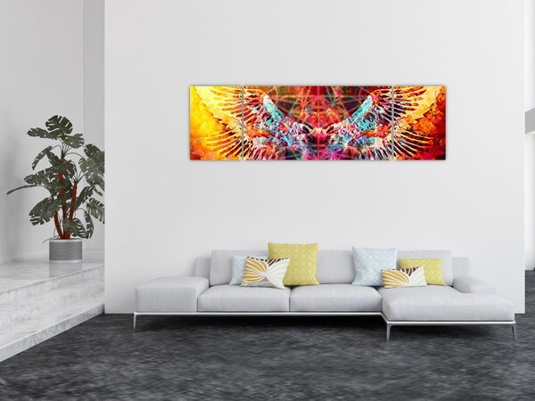 Obraz - Merkaba ze skrzydłami, abstrakcja (170x50 cm)
