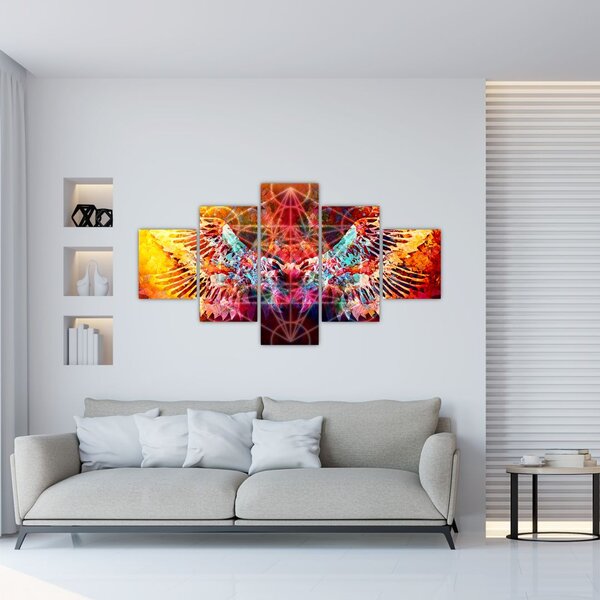 Obraz - Merkaba ze skrzydłami, abstrakcja (125x70 cm)