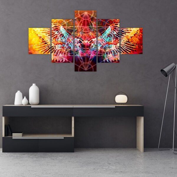 Obraz - Merkaba ze skrzydłami, abstrakcja (125x70 cm)