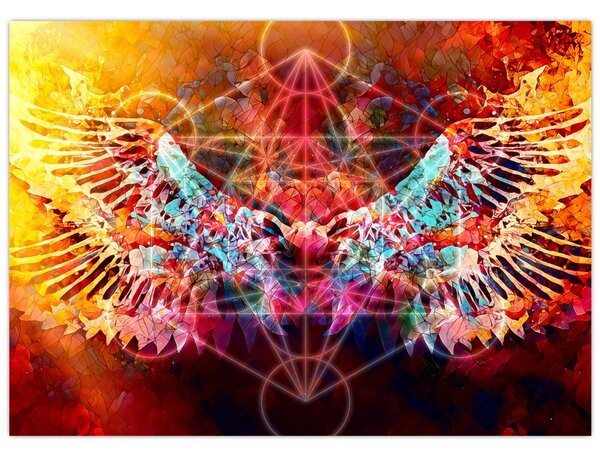 Obraz - Merkaba ze skrzydłami, abstrakcja (70x50 cm)