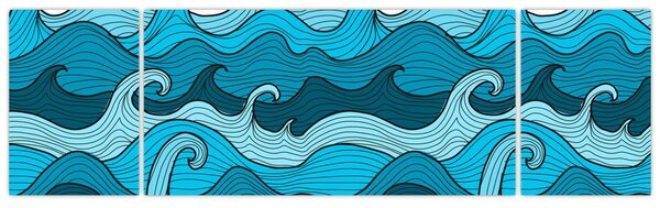 Obraz - Abstrakcja, morze (170x50 cm)