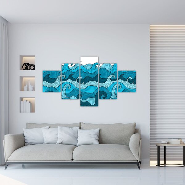 Obraz - Abstrakcja, morze (125x70 cm)