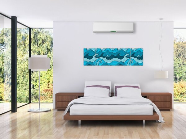 Obraz - Abstrakcja, morze (170x50 cm)