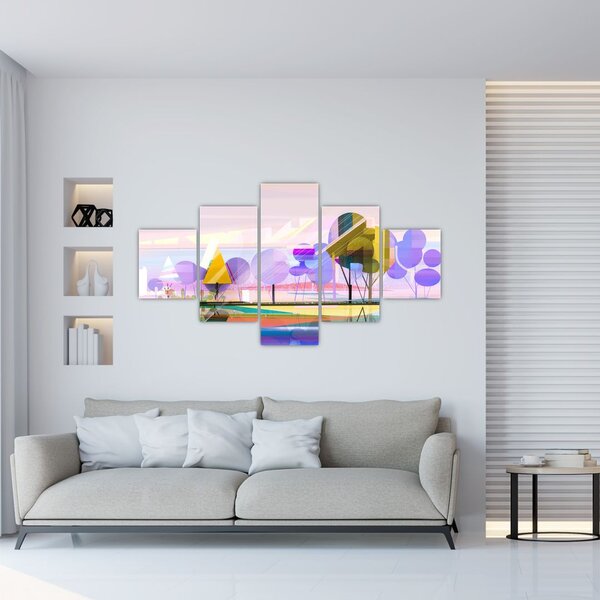 Obraz - Abstrakcja, krajobraz (125x70 cm)
