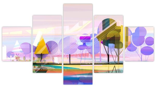 Obraz - Abstrakcja, krajobraz (125x70 cm)