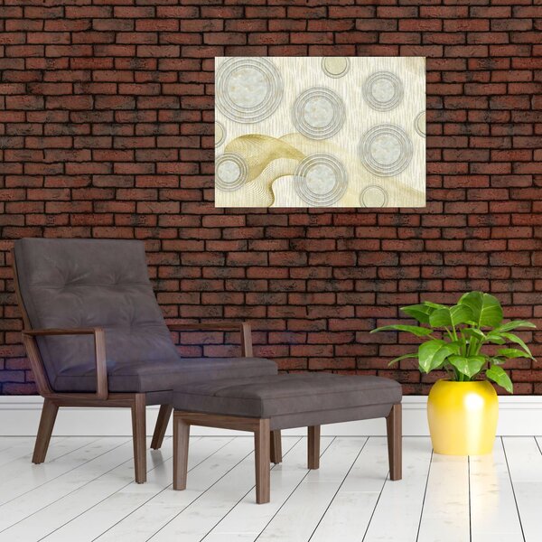 Obraz - Abstrakcja, marmurowe kręgi (70x50 cm)