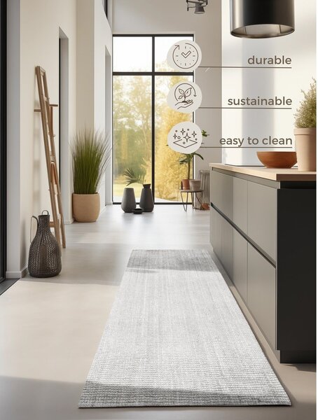 Jasnoszary dwustronny chodnik tkany ręcznie z juty 80x200 cm Bouclé Jaipur – Hanse Home