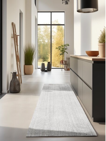 Jasnoszary dwustronny chodnik tkany ręcznie z juty 80x200 cm Bouclé Jaipur – Hanse Home