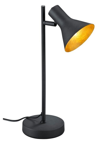 Czarna metalowa lampa stołowa z metalowym kloszem (wysokość 39 cm) Nina – Reality