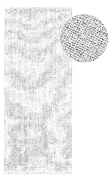 Jasnoszary dwustronny chodnik tkany ręcznie z juty 80x200 cm Bouclé Jaipur – Hanse Home