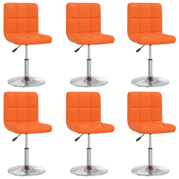Krzesła stołowe, 6 szt., pomarańczowe, obite sztuczną skórą