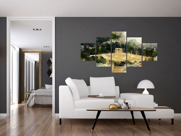 Obraz - Świątynia Zeusa, Ateny, Grecja (125x70 cm)