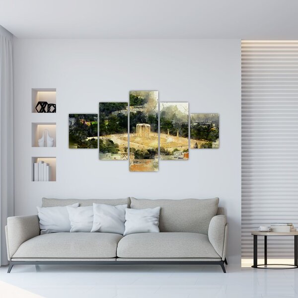Obraz - Świątynia Zeusa, Ateny, Grecja (125x70 cm)