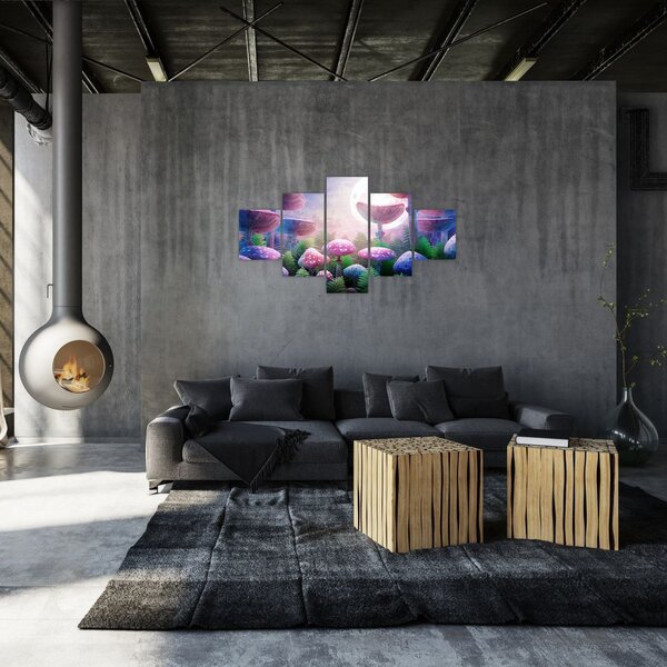 Obraz - Grzyby w pełni księżyca, grafika (125x70 cm)