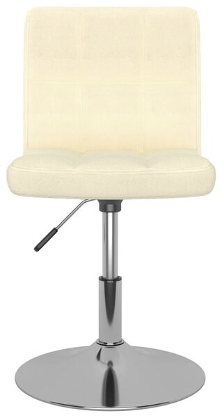 Obrotowe krzesło stołowe, kremowe, tapicerowane tkaniną