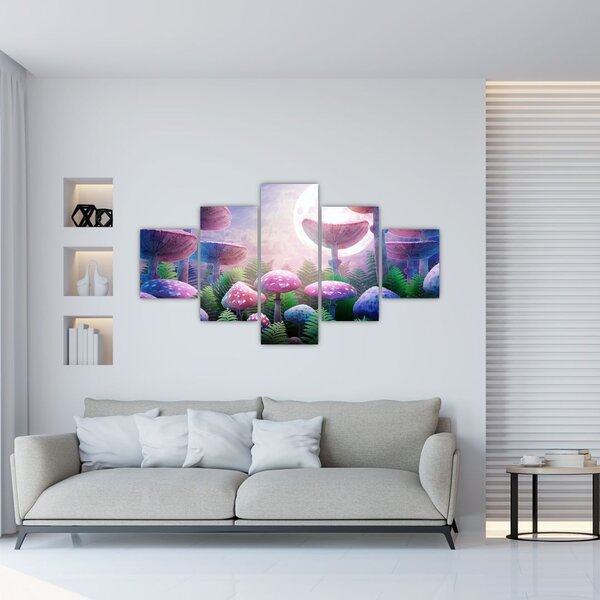 Obraz - Grzyby w pełni księżyca, grafika (125x70 cm)