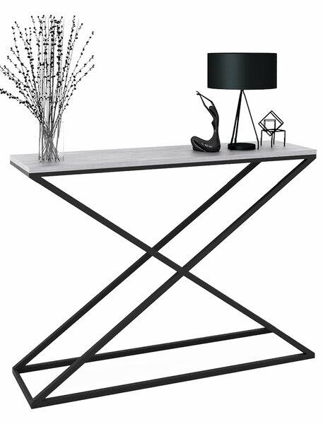 Nowoczesna konsola czarny + beton H6-B04