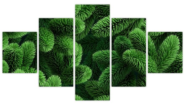 Obraz - Gałązki drzew iglastych (125x70 cm)