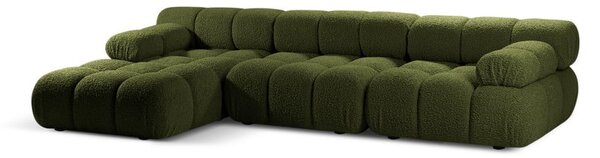 Zielony narożnik modułowy z materiału bouclé (lewostronny) Bellis – Micadoni Home