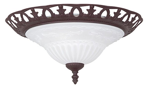 Ciemnobrązowa lampa sufitowa ze szklanym kloszem ø 38 cm Rustica – Trio