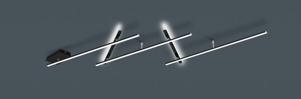 Lampa sufitowa LED ze ściemniaczem w kolorze matowej czerni 50x245 cm Indira – Trio