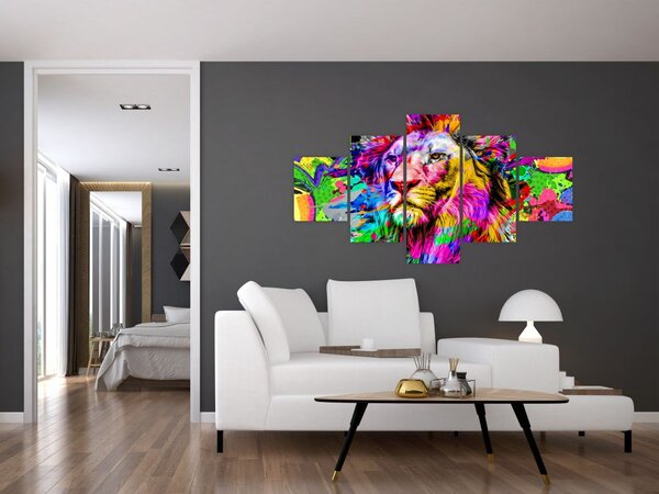 Obraz - obraz 3D lwa (125x70 cm)