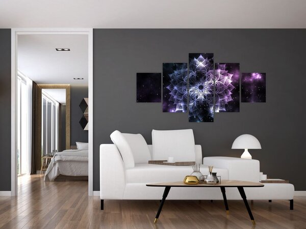 Obraz - Mandala lotosu w kosmosie (125x70 cm)
