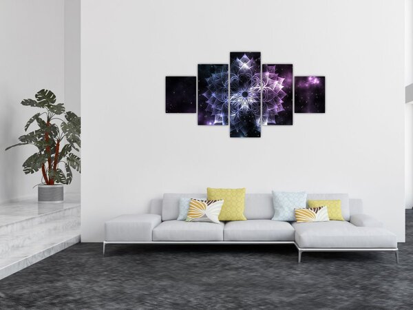 Obraz - Mandala lotosu w kosmosie (125x70 cm)