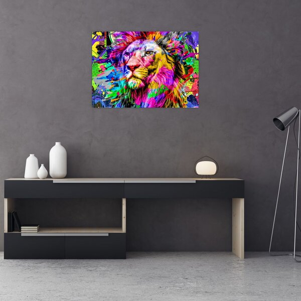 Obraz - obraz 3D lwa (70x50 cm)