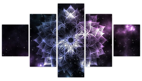 Obraz - Mandala lotosu w kosmosie (125x70 cm)