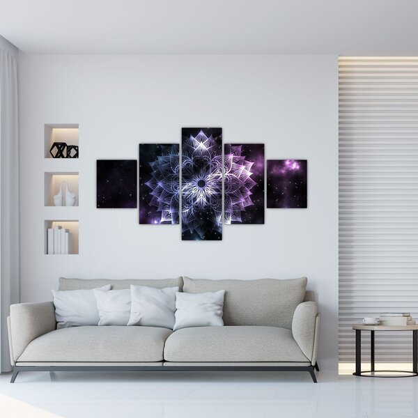 Obraz - Mandala lotosu w kosmosie (125x70 cm)