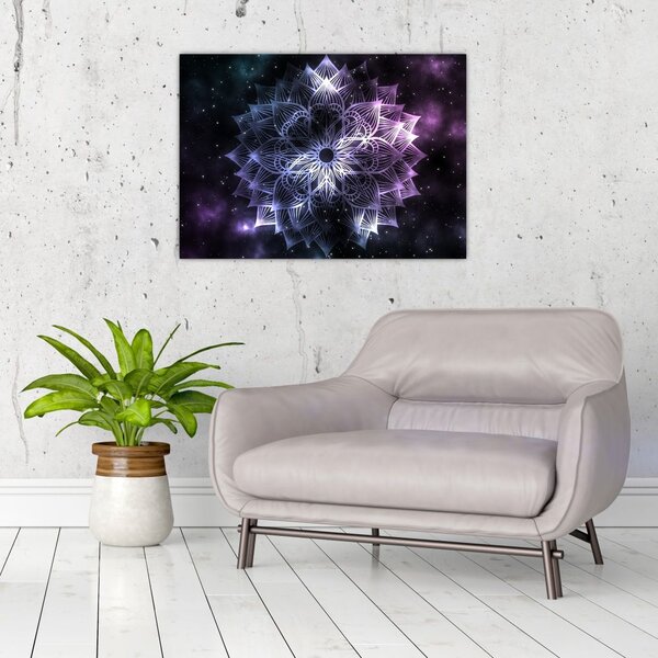 Obraz - Mandala lotosu w kosmosie (70x50 cm)
