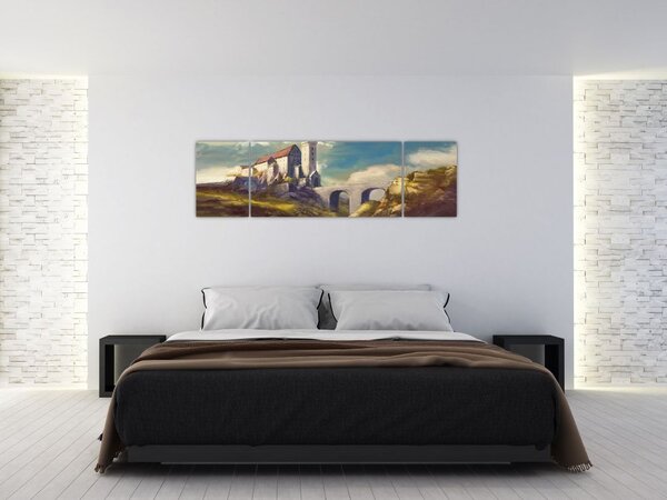 Obraz - Średniowieczny zamek (170x50 cm)