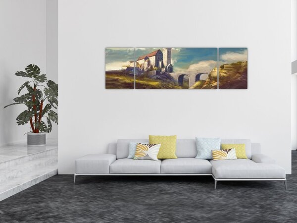 Obraz - Średniowieczny zamek (170x50 cm)