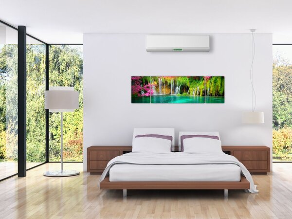 Obraz - Wodospad, Jeziora Plitwickie, Chorwacja (170x50 cm)
