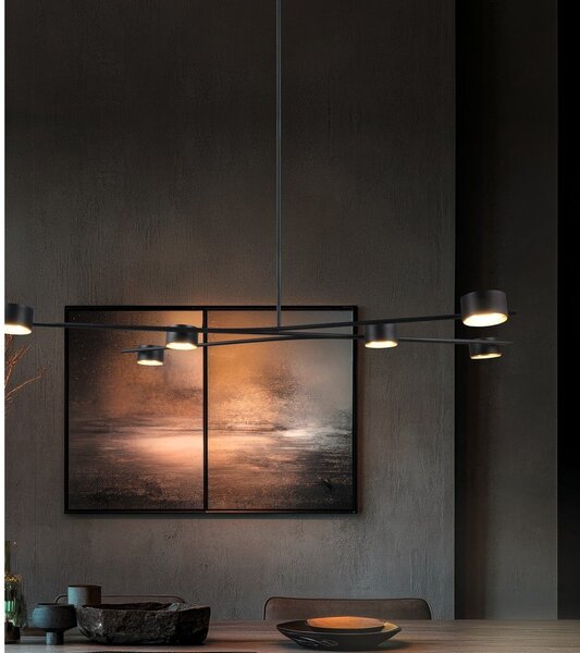 Czarna metalowa lampa wisząca Coda – Trio Select