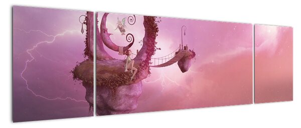 Obraz - Wróżka na pływającej wyspie (170x50 cm)