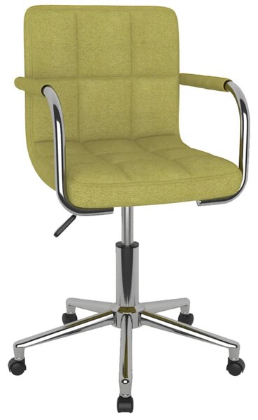 Obrotowe krzesło stołowe, zielone, tapicerowane tkaniną