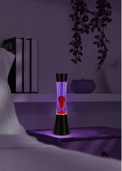 Czarna lampa lawa LED (wysokość 39,5 cm) Etna – Reality