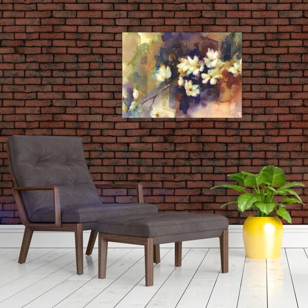 Obraz - Białe magnolie, malarstwo (70x50 cm)