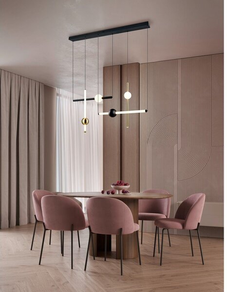 Lampa wisząca LED w czarno-złotym kolorze ze ściemniaczem Melita – Trio
