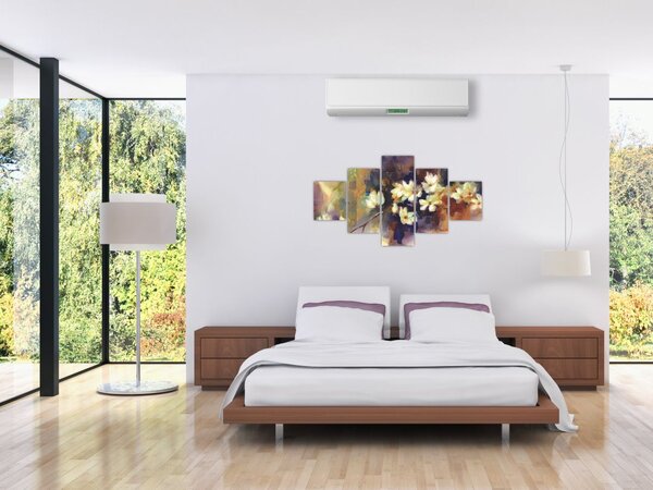 Obraz - Białe magnolie, malarstwo (125x70 cm)