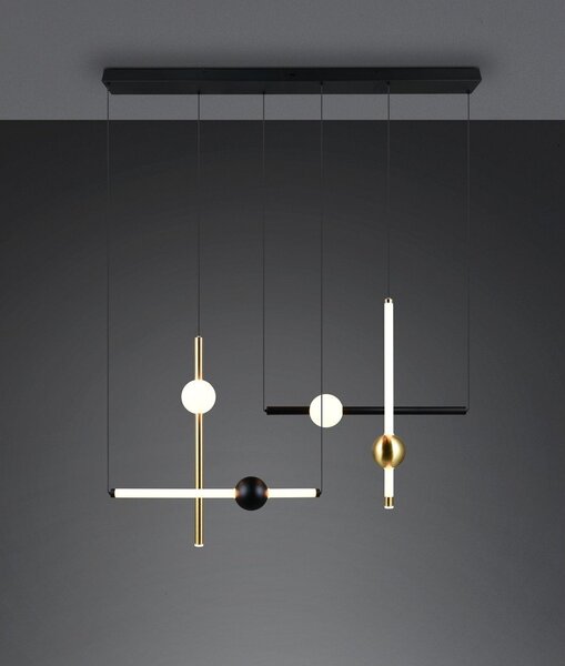 Lampa wisząca LED w czarno-złotym kolorze ze ściemniaczem Melita – Trio