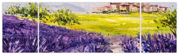 Obraz - Prowansja, Francja, malarstwo olejne (170x50 cm)