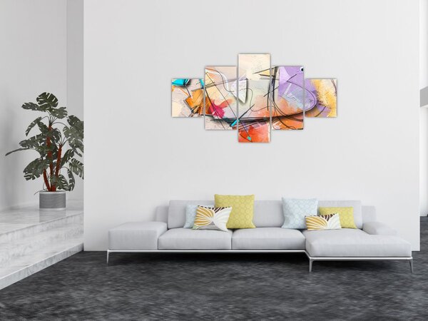 Obraz - Abstrakcja, ptaszek (125x70 cm)