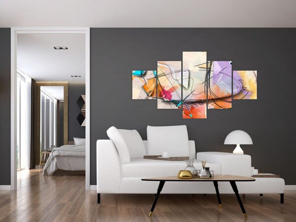 Obraz - Abstrakcja, ptaszek (125x70 cm)