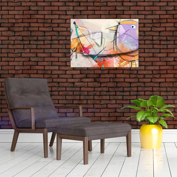 Obraz - Abstrakcja, ptaszek (70x50 cm)