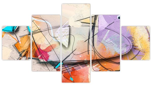 Obraz - Abstrakcja, ptaszek (125x70 cm)
