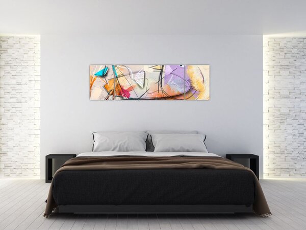 Obraz - Abstrakcja, ptaszek (170x50 cm)